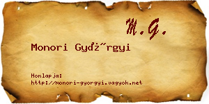 Monori Györgyi névjegykártya